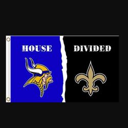 Minnesota Vikings and New Orleans Saints Divided Flag 3x5ft