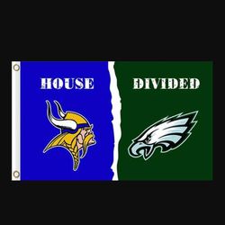 Minnesota Vikings and Philadelphia Eagles Divided Flag 3x5ft