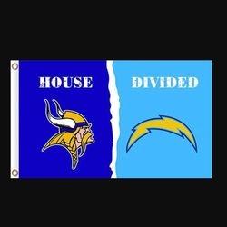 Minnesota Vikings and San Diego Chargers Divided Flag 3x5ft
