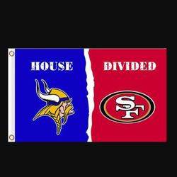 Minnesota Vikings and San Francisco 49ers Divided Flag 3x5ft