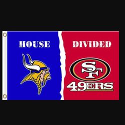 Minnesota Vikings and San Francisco 49ers Divided Flag 3x5ft style 2