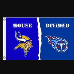 Minnesota Vikings and Tennessee Titans Divided Flag 3x5ft