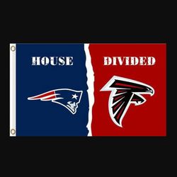 New England Patriots and Atlanta Falcons Divided Flag 3x5ft