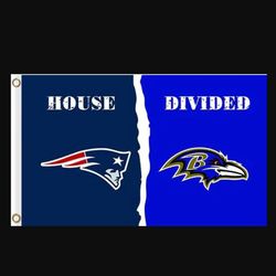 New England Patriots and Baltimore Ravens Divided Flag 3x5ft