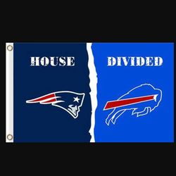 New England Patriots and Buffalo Bills Divided Flag 3x5ft