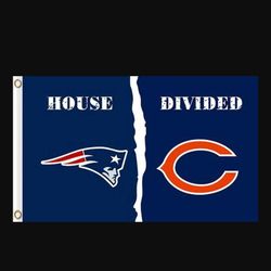 New England Patriots and Chicago Bears Divided Flag 3x5ft