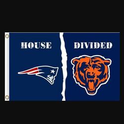 New England Patriots and Chicago Bears Divided Flag 3x5ft style 2
