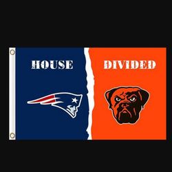 New England Patriots and Cleveland Browns Divided Flag 3x5ft