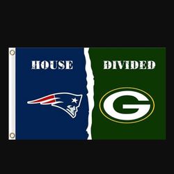 New England Patriots and Green Bay Packers Divided Flag 3x5ft