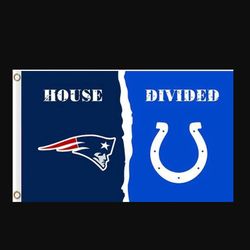 New England Patriots and Indianapolis Colts Divided Flag 3x5ft