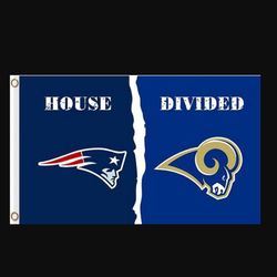 New England Patriots and Los Angeles Rams Divided Flag 3x5ft