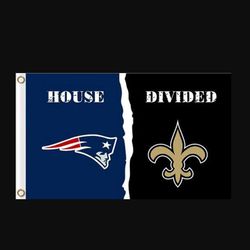 New England Patriots and New Orleans Saints Divided Flag 3x5ft