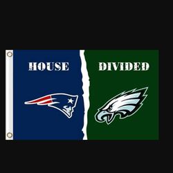 New England Patriots and Philadelphia Eagles Divided Flag 3x5ft