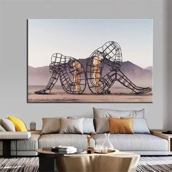 Two People Turning Their Backs On Each Other At, Inner Child, Canvas Wall Art, Gift Canvas Home Decor, ROLLED Canvas or