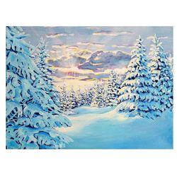 Original Winter snow Acrylic Landscape Painting