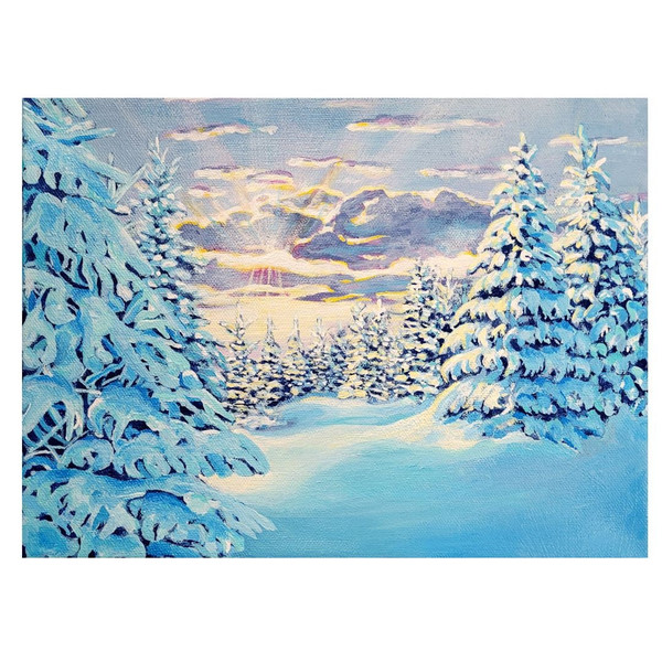 Original Winter snow Acrylic Landscape Painting.jpg