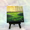Original Small Acrylic Landscape Painting on Canvas with Free display easel  Sunrise in the meadow Ready to display.jpg