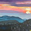 Original 20X16 in landscape painting, Acrylic landscape painting, Scenery of sunset, mountains, and trees, 16X20 Inches.jpg