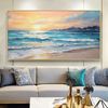 Original Sunset Seascape Oil Painting On Canvas, Large Wall Art, Abstract Ocean Beach Landscape Painting, Custom Modern Living Room Decor.jpg