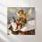 Shabby Chic Vintage angel Angel on the roof with Christmas gifts New Year's gifts for children from the Angel, Watercolor angel with gifts.jpg
