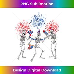 Dancing Skeleton 4th of July Fireworks USA Flag Skellies - Bohemian Sublimation Digital Download - Striking & Memorable Impressions