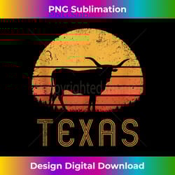 texas retro longhorn cattle vintage texan cow herd lone star tank top - minimalist sublimation digital file - chic, bold, and uncompromising