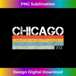 Chicago, ILLINOIS, AREA CODE 312 RETRO Stripes - Sublimation-Ready PNG File