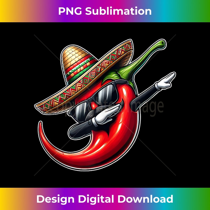 Funny Dabbing Chili Mexican Pepper Sombrero Cinco de Mayo Tank Top - Exclusive PNG Sublimation Download
