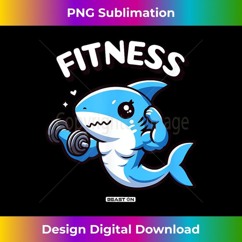 Cute Shark Fitness Workout Woman Funny Gym Training - High-Resolution PNG Sublimation File