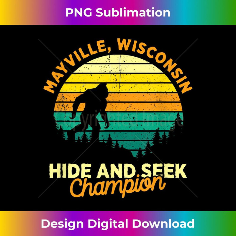 Retro Mayville, Wisconsin Big foot Souvenir 2 - Vintage Sublimation PNG Download