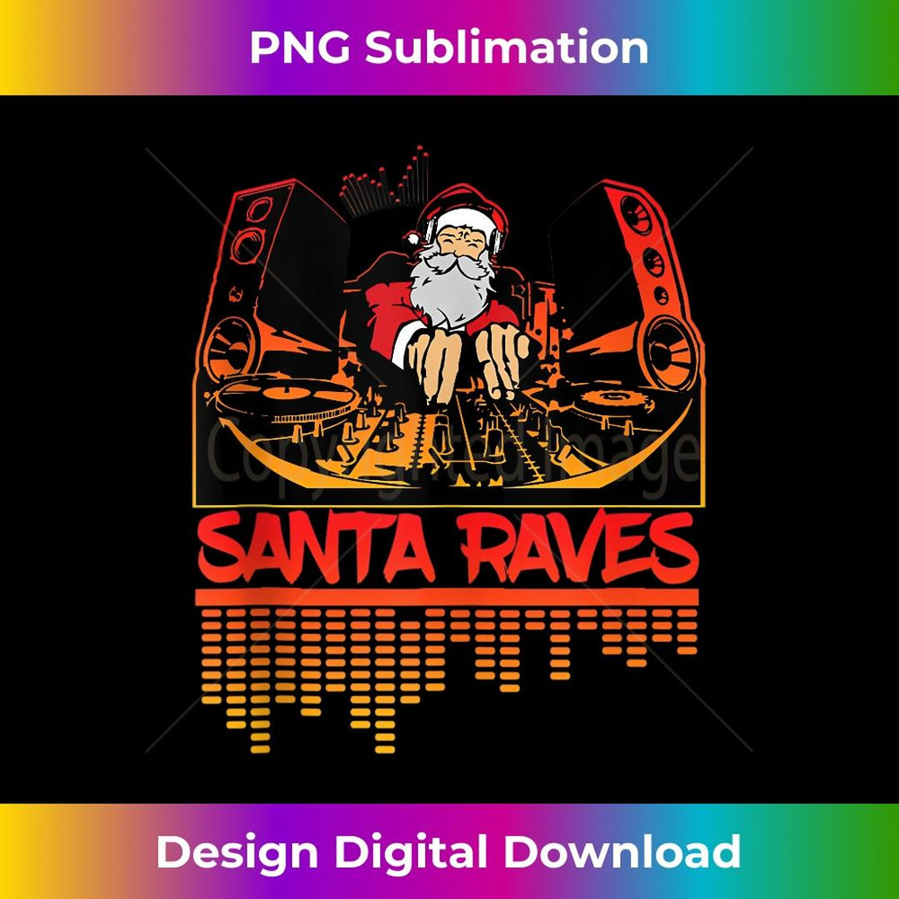 Santa Raves EDM Rave - DJ Christmas Outfit  2 - Exclusive PNG Sublimation Download