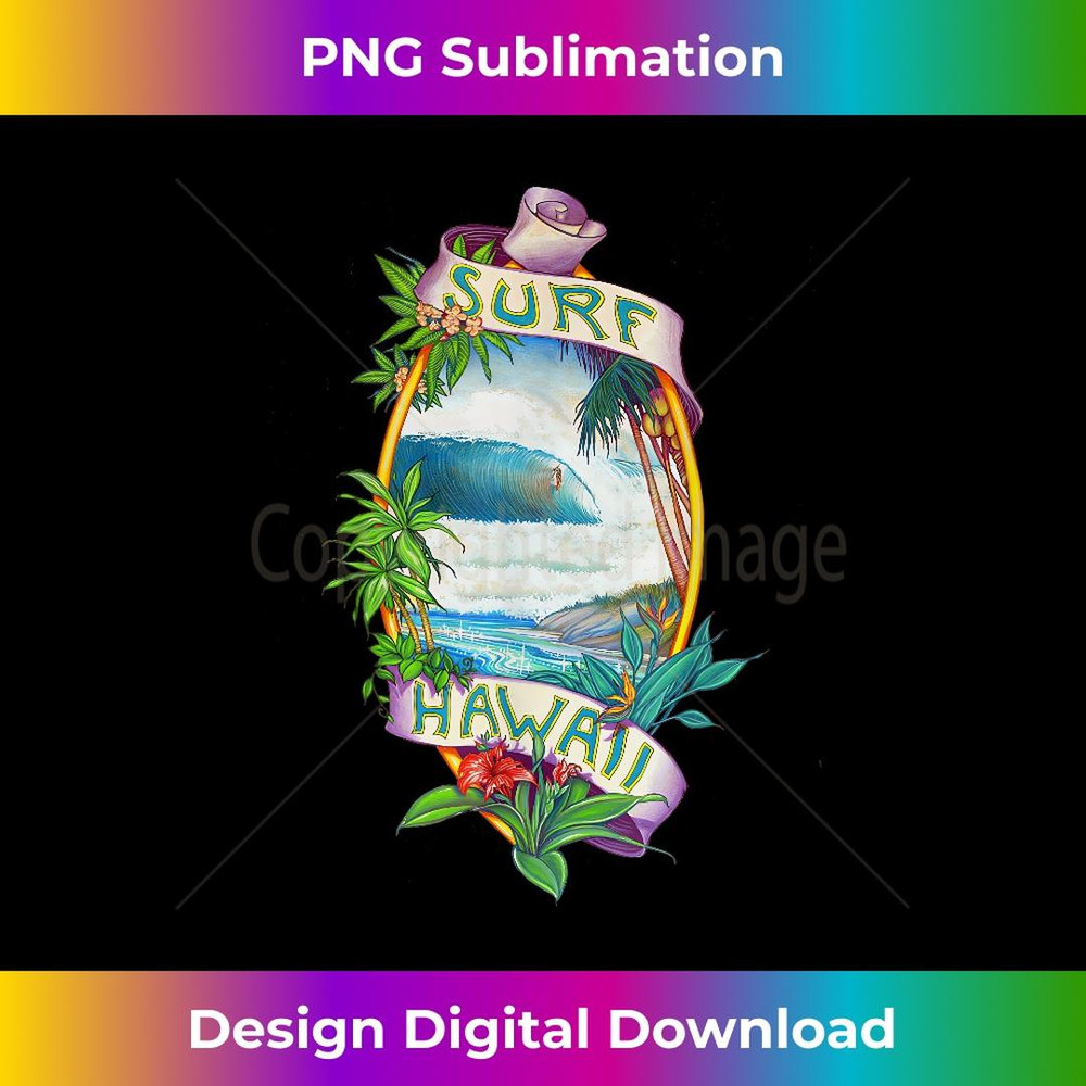 Surf Hawaii Vintage Retro Surfer Throwback 70's Surf 2 - Trendy Sublimation Digital Download