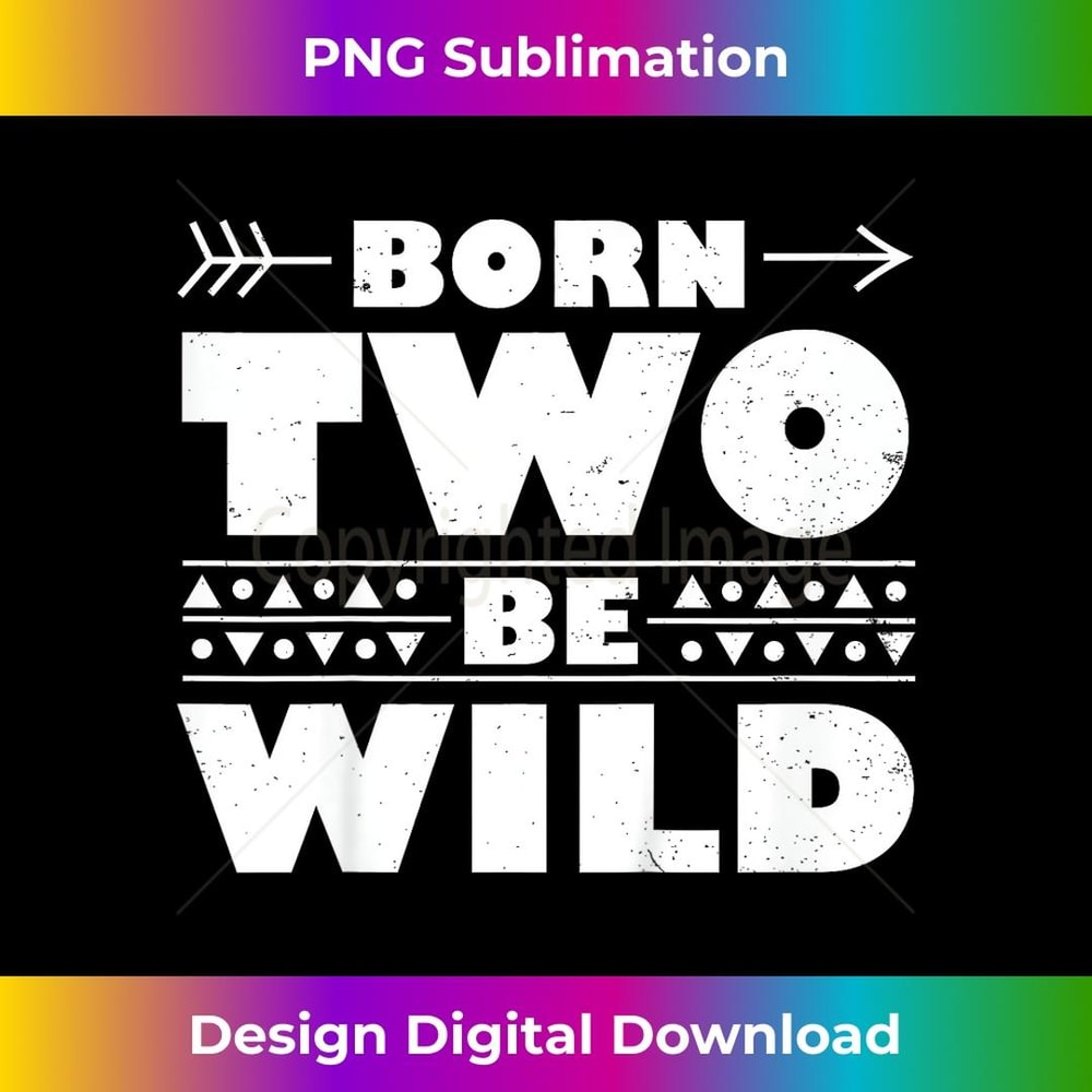 Born Two Be Wild Toddler Boy Birthday 2 Year - Retro PNG Sublimation Digital Download