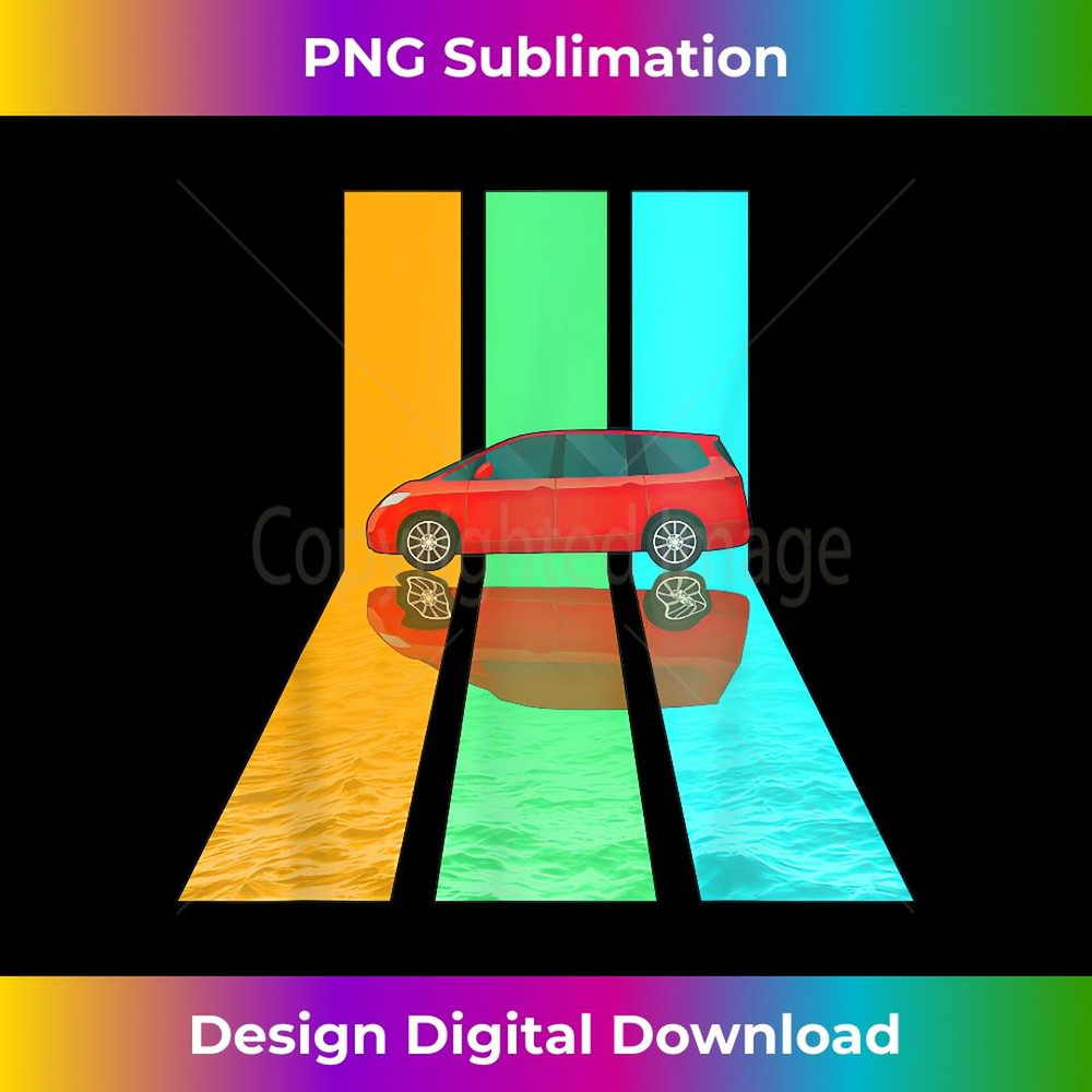 Retro 80s Vintage Style Minivan 2 - Elegant Sublimation PNG Download
