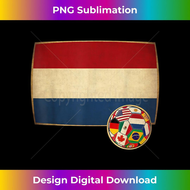 Netherlands Soccer Jersey flag for 1 - Retro PNG Sublimation Digital Download
