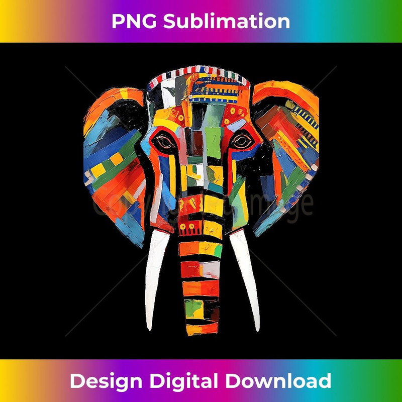 Elephant Colourful Artwork - Animal Motif Art Animal Elephant - Vintage Sublimation PNG Download
