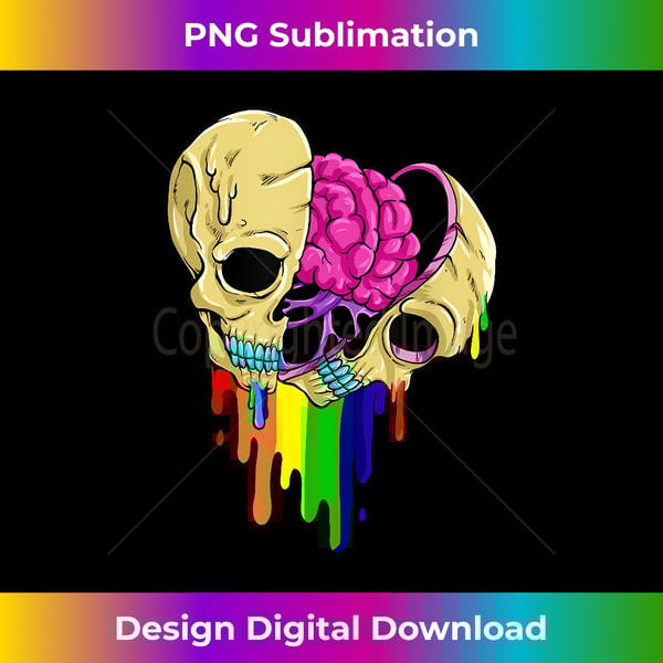 Pastel Goth Rainbow Skull Kawaii 1 - Instant Sublimation Digital Download