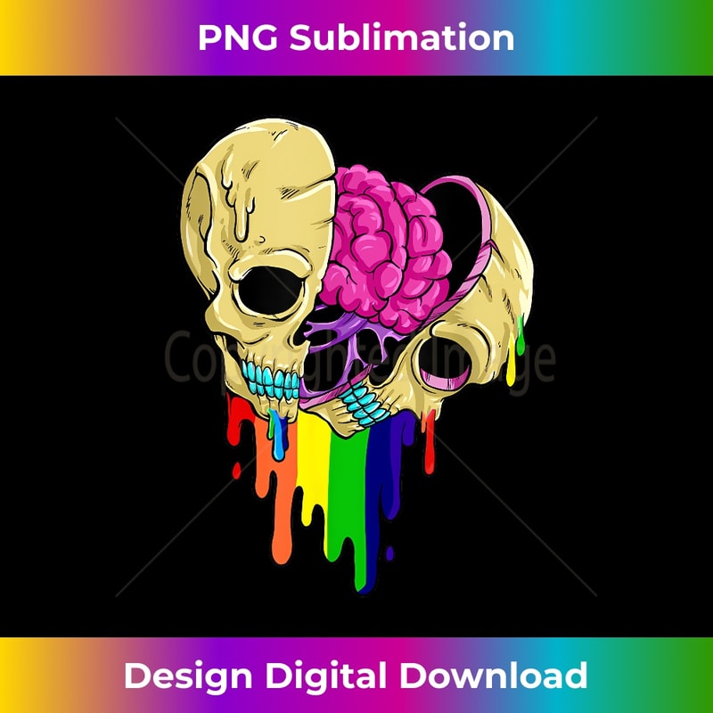 Pastel Goth Rainbow Skull Kawaii 1 - Instant Sublimation Digital Download