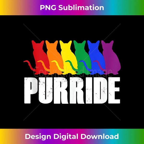Purride Pride Cat LGBT Rainbow Cats Lover Pride Month 2 - PNG Transparent Sublimation Design