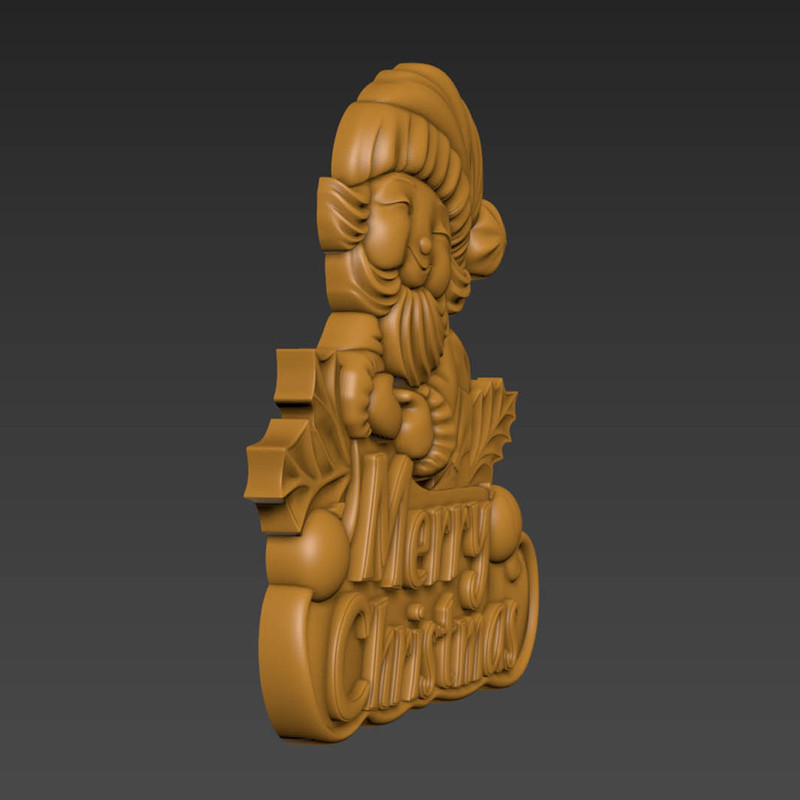 Merry Christmas Santa Claus 3D Relief 2