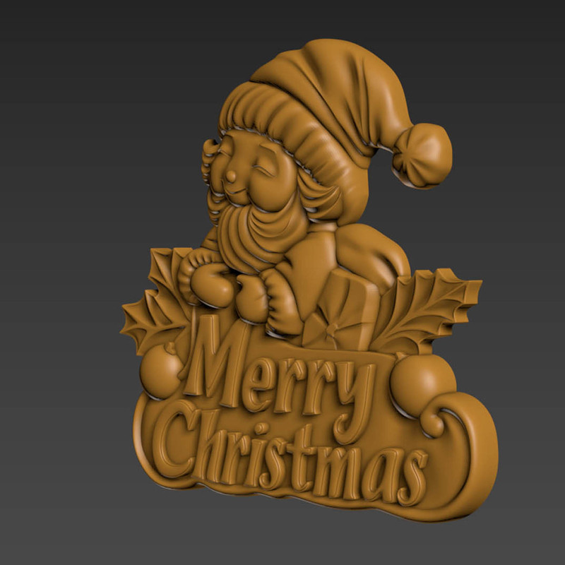 Merry Christmas Santa Claus 3D Relief 5