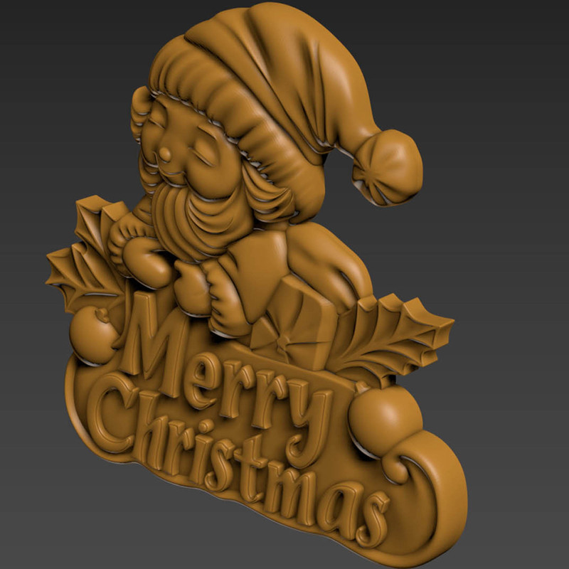 Merry Christmas Santa Claus 3D Relief 7