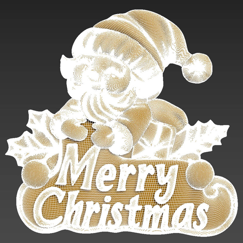 Merry Christmas Santa Claus 3D Relief 8