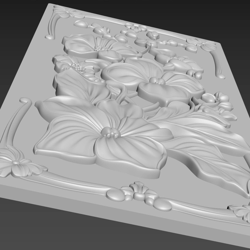 Orchids Flowers Relief 1