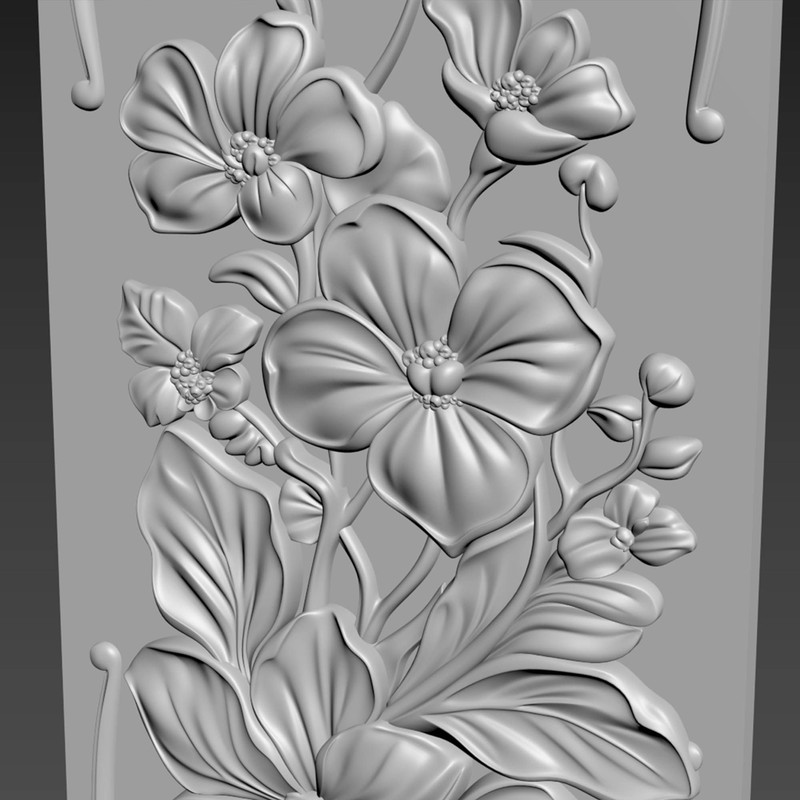 Orchids Flowers Relief 2