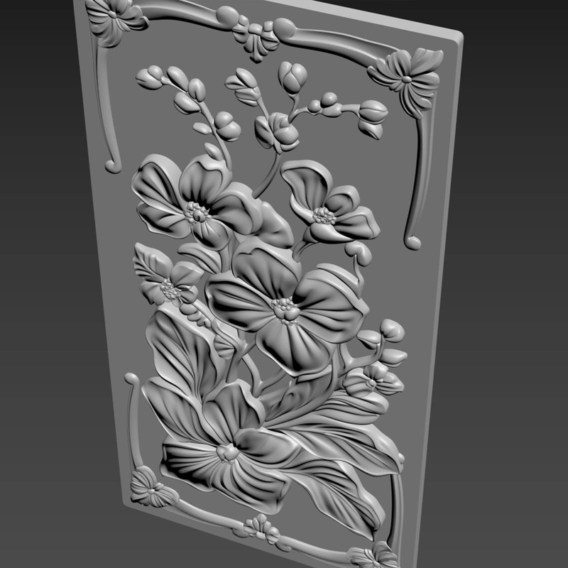 Orchids Flowers Relief 3