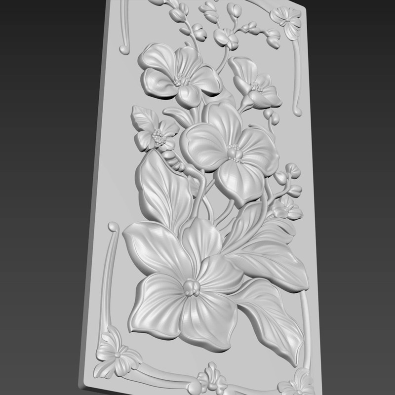 Orchids Flowers Relief 4