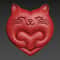 Heart Cat Valentines Day 3D Relief 3D Print CNC 0