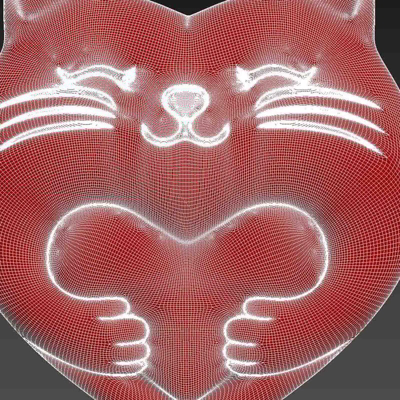 Heart Cat Valentines Day 3D Relief 3D Print CNC 8