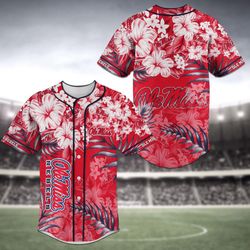 shop 448 ole miss rebels ncaa 2 baseball jersey shirt flower  exclusive sports apparel